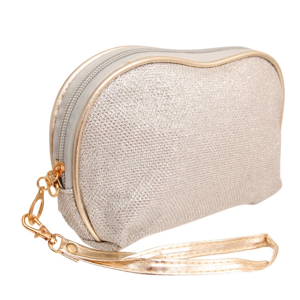 Beautiful Silver Cosmetic Clutch Bag